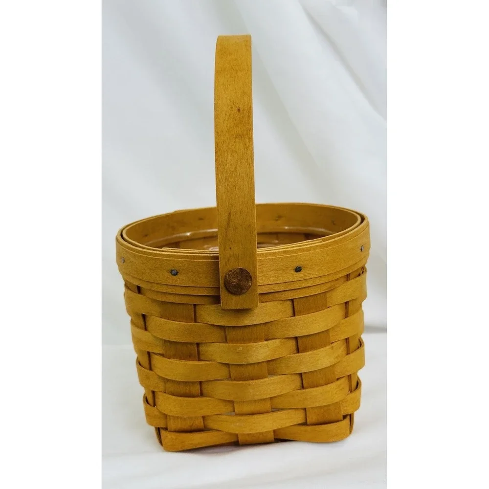 Longaberger 2002 Handled Hand Woven Basket 6.5